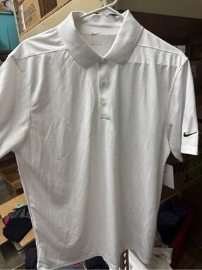 Nike Men’s White Dri-FIT Polo Shirt size large
